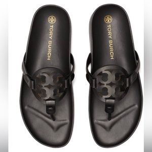 Tory Burch Miller Cloud Black Calf Leather Sandals